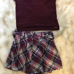 H & M skirt and AE shirt